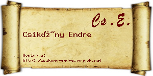 Csikány Endre névjegykártya