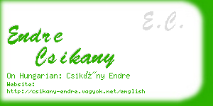 endre csikany business card